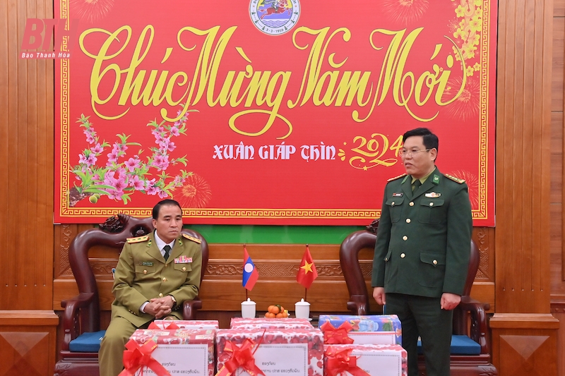 Ban Chỉ huy An ninh tỉnh Hủa Phăn (Lào) thăm, chúc tết Bộ Chỉ huy BĐBP tỉnh Thanh Hóa